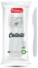 coltelli in plastica bianco 25pz