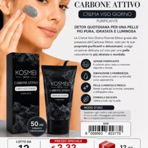 STOCK KOSMEI CREMA VISO CARBONE VEGETALE LOTTO DA 12 PEZZI