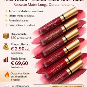 STOCK ROSSETTI  COLOUR ELIXIR SOFT MATTE MAX FACTOR lotto da 24 pezzi assortiti