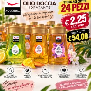 STOCK ACQUOLINA OIL DOCCIA/BAGNOSCHIUMA DA 24PEZZI ASS.