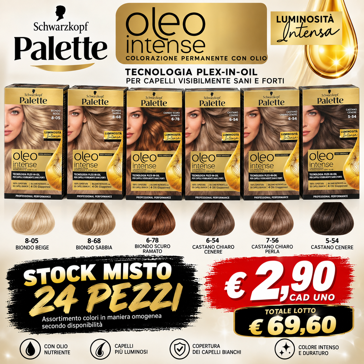 STOCK PALETTE OLEO INTENSE DA 24 PEZZI