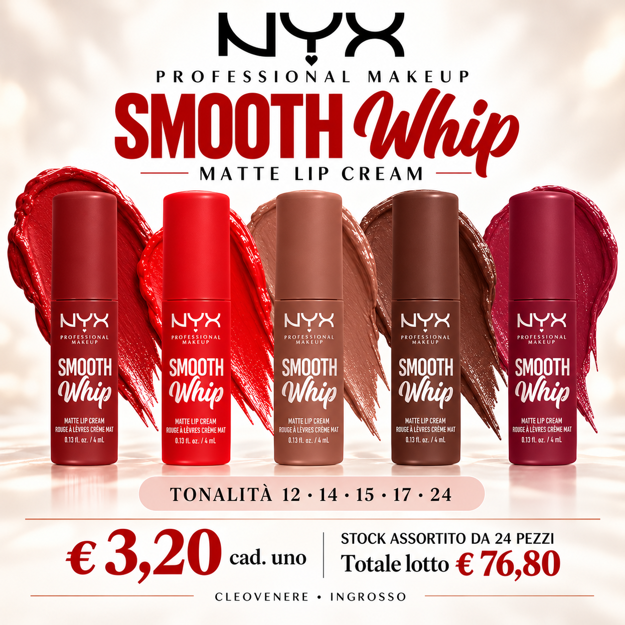 STOCK NYX SMOOTH DA 24 PEZZI ASS.