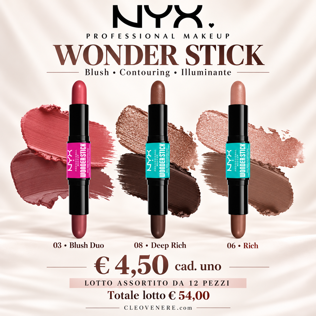 STOCK WONDER STICK DEEP CONTOURING ASS DA 12 PEZZI